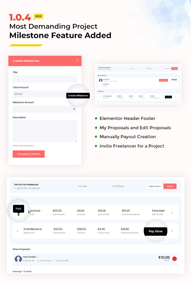 exertio theme milestone creation
